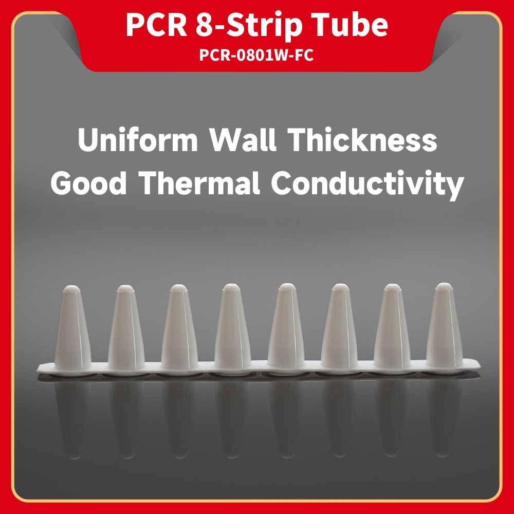 White PCR 8-strip Tube, 100 μL, with Cap